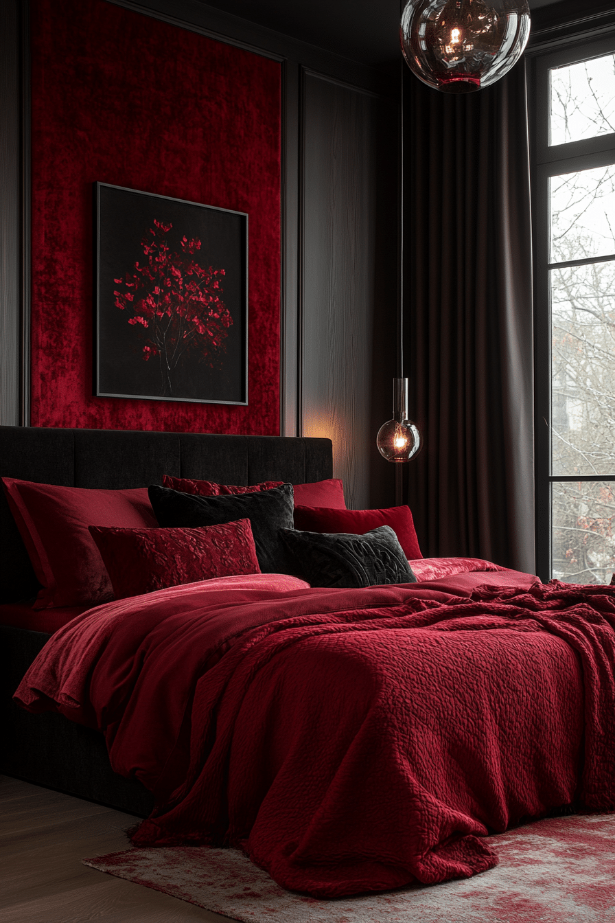 Red and black bedroom ideas