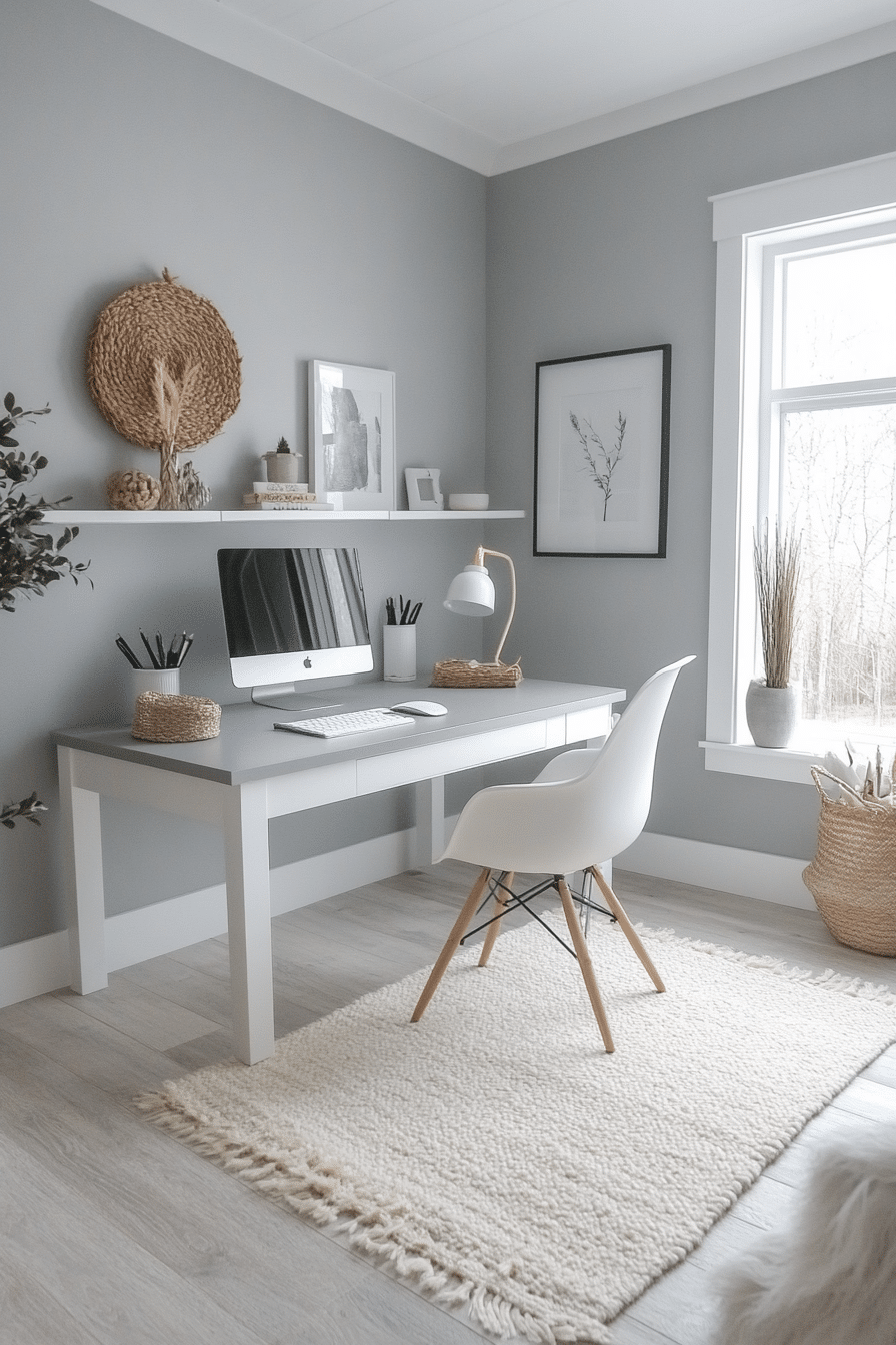 Grey and white interior design