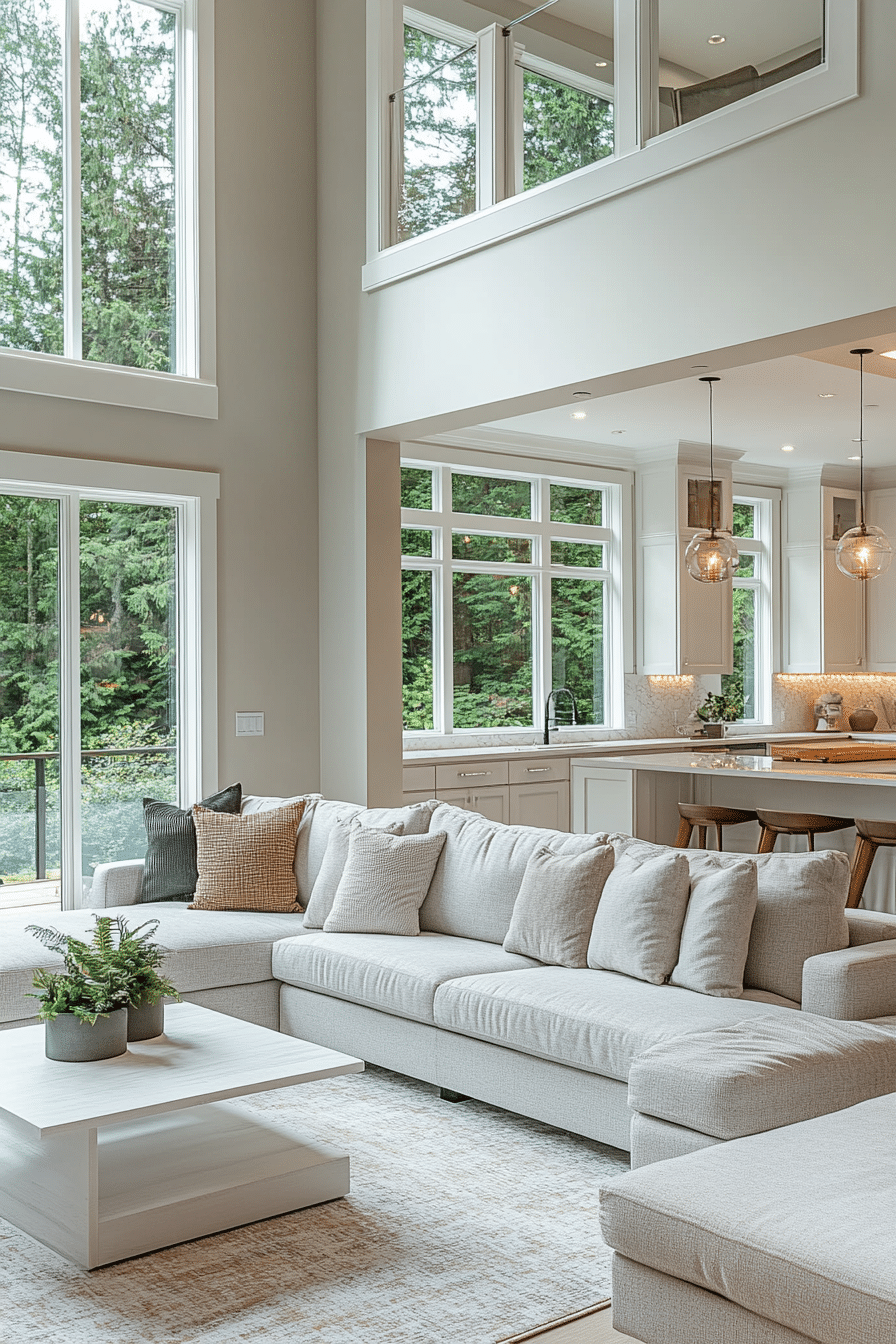 Grey and white interior design