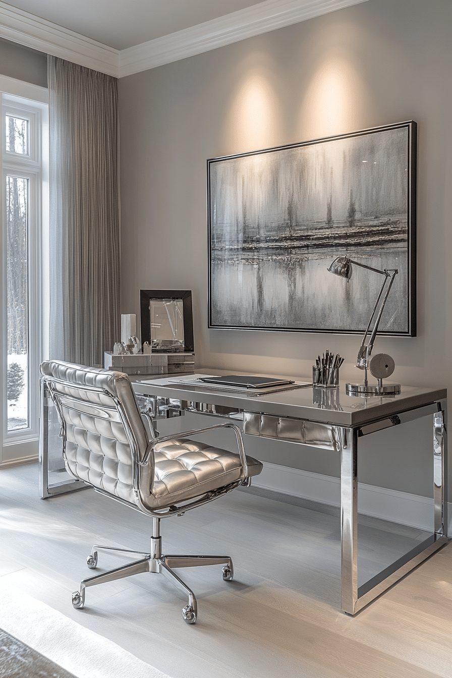  Sleek Silver Office