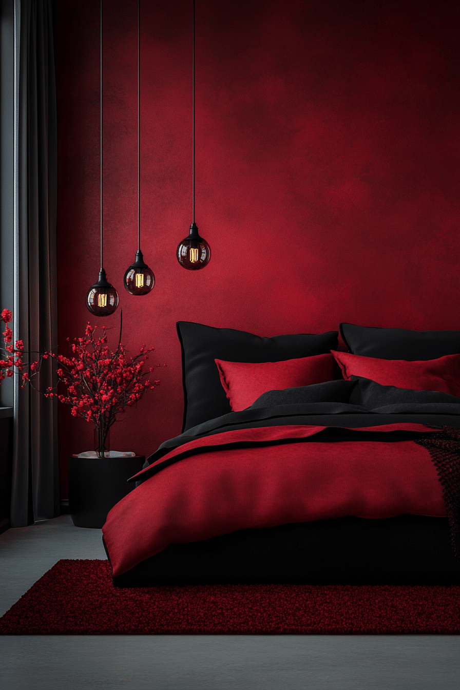 Red and black bedroom ideas