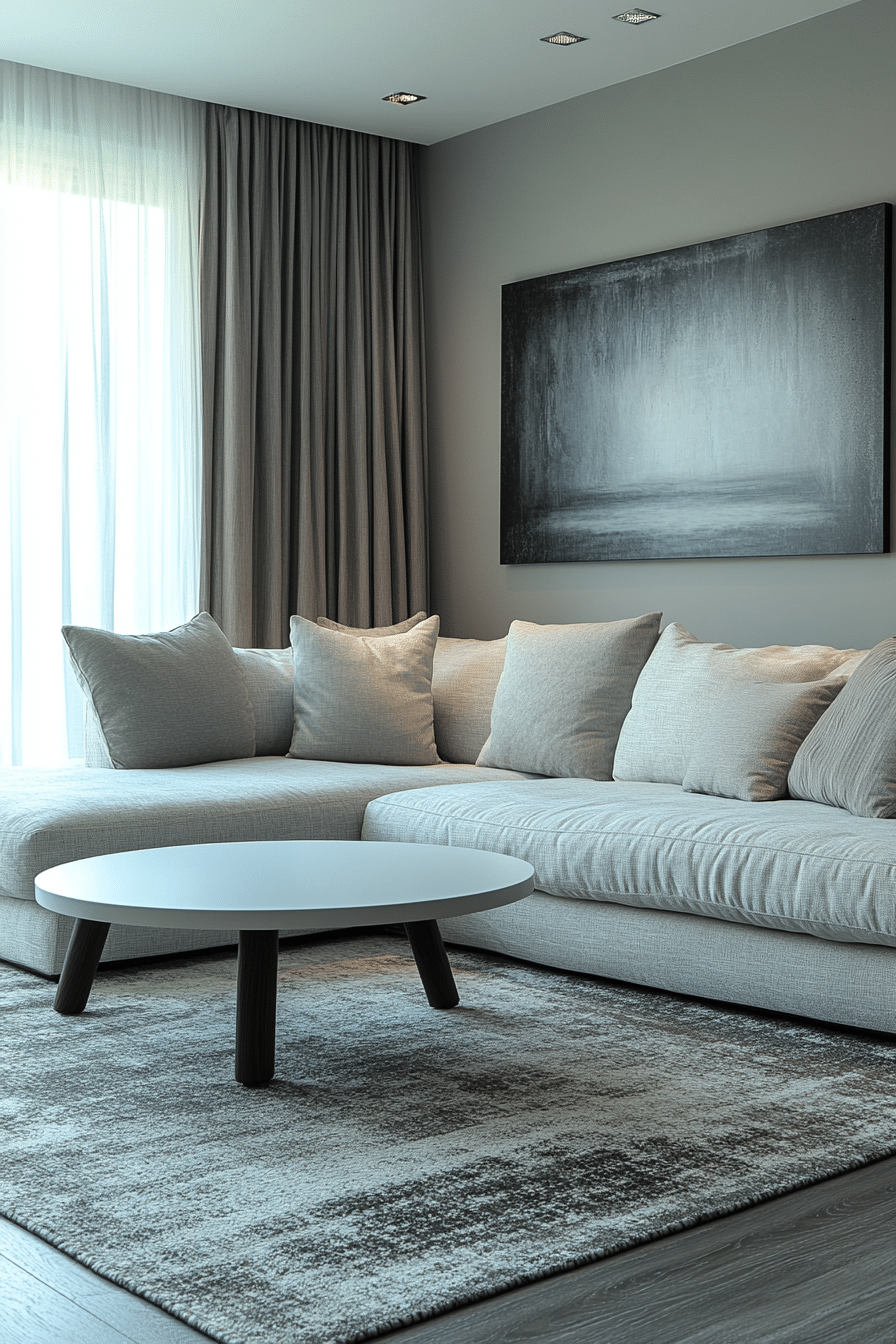 Grey and white interior design