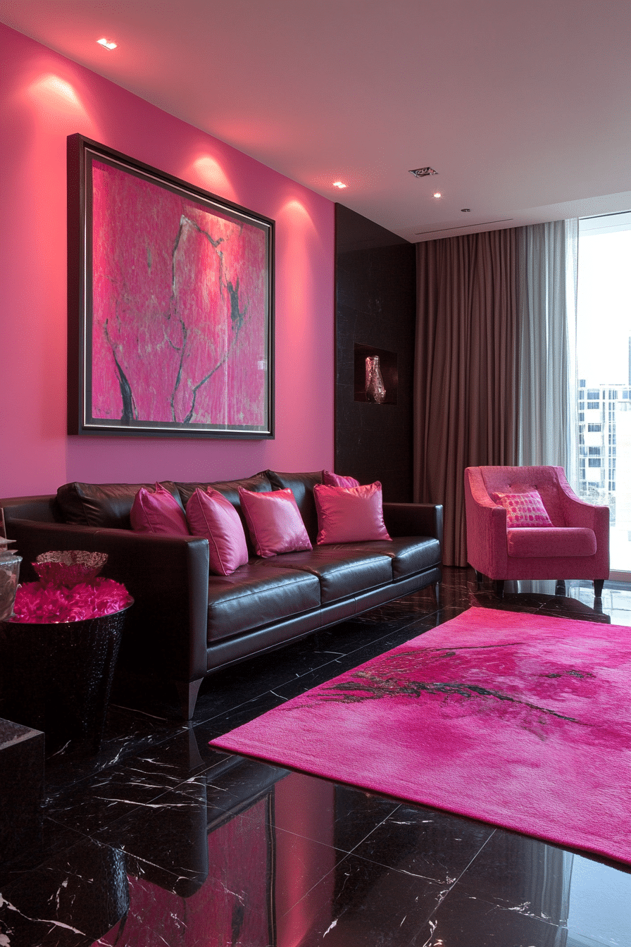 pink living room ideas