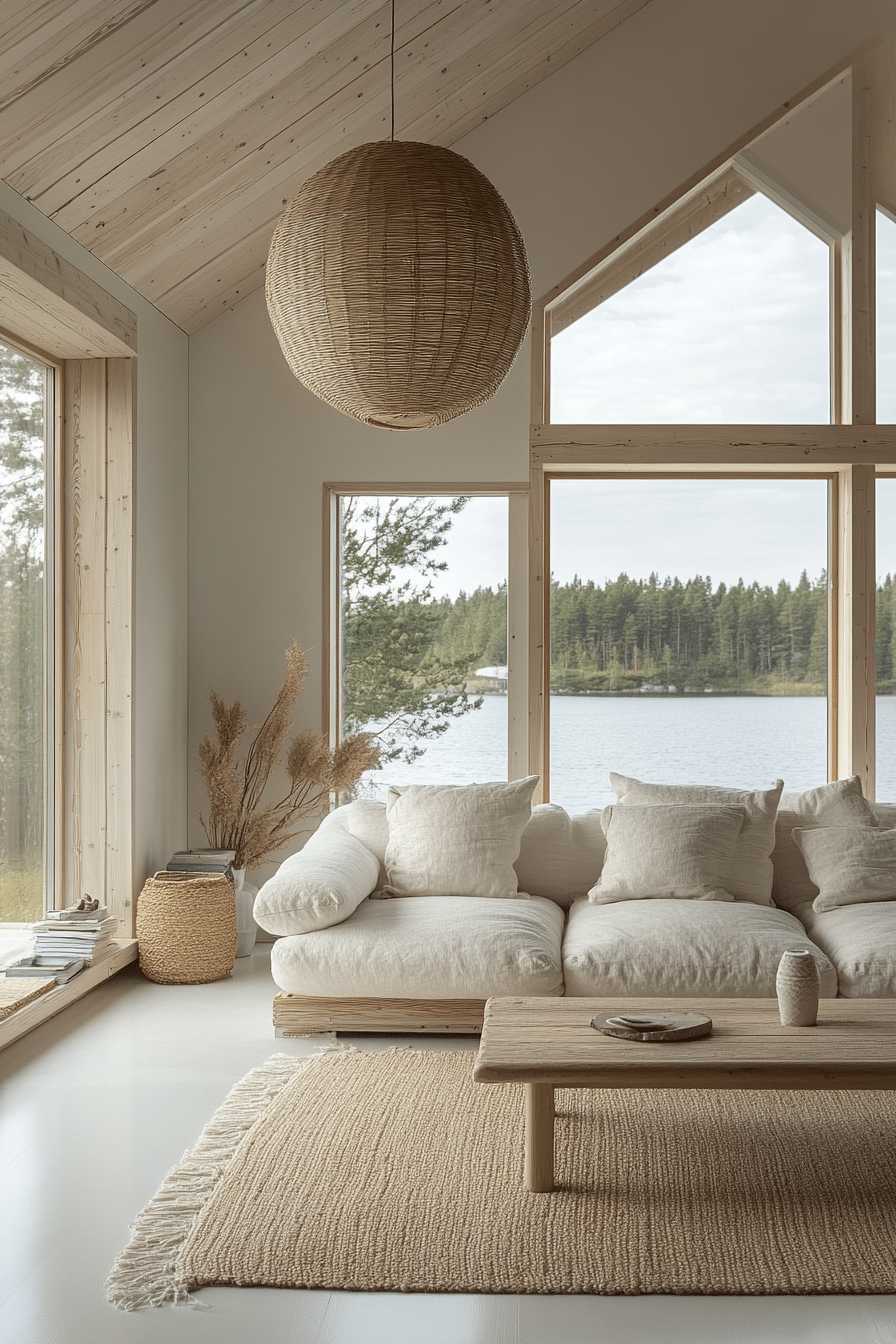 winter cabin interior