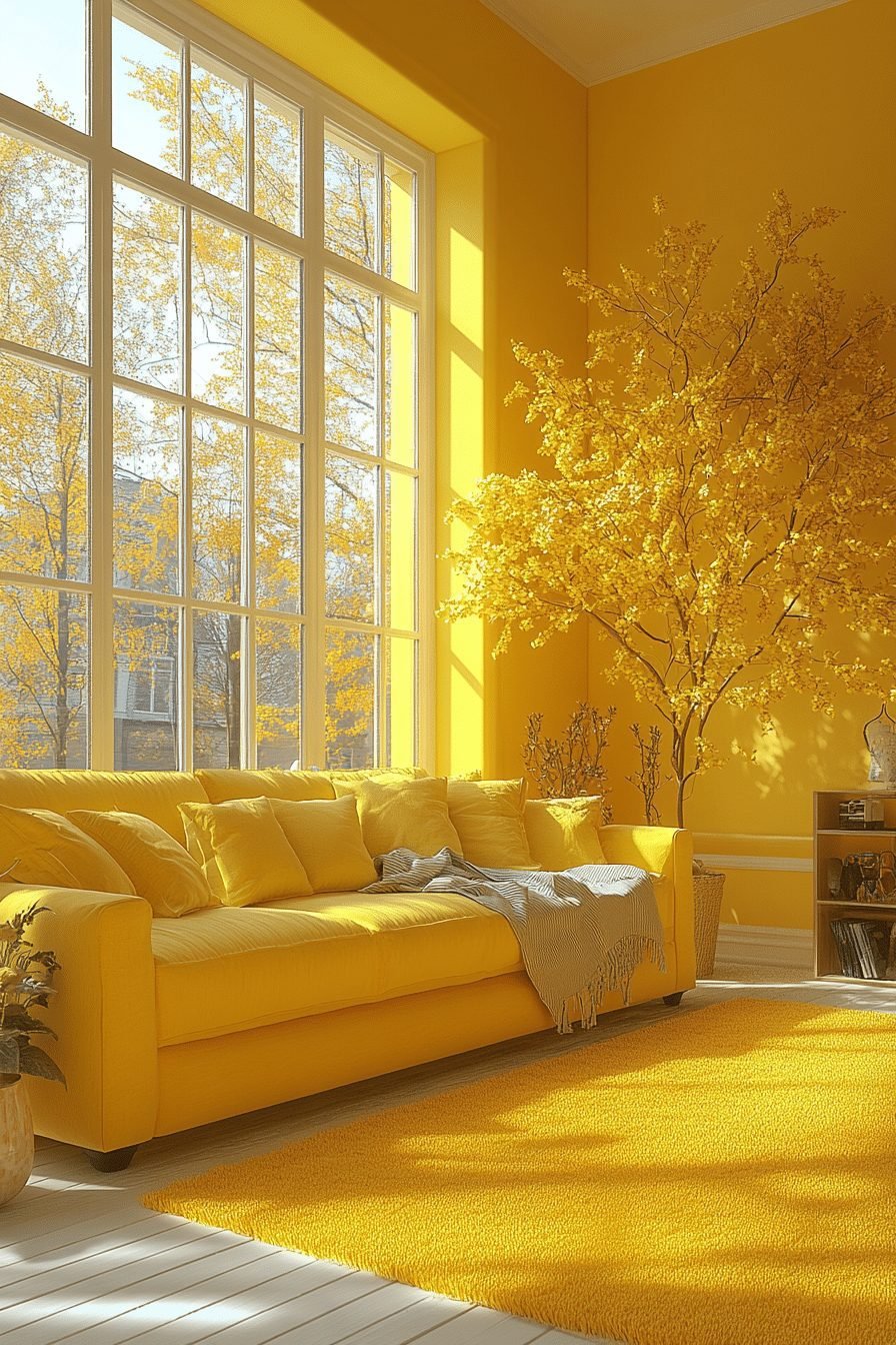  Bright Yellow Joyful Living Room