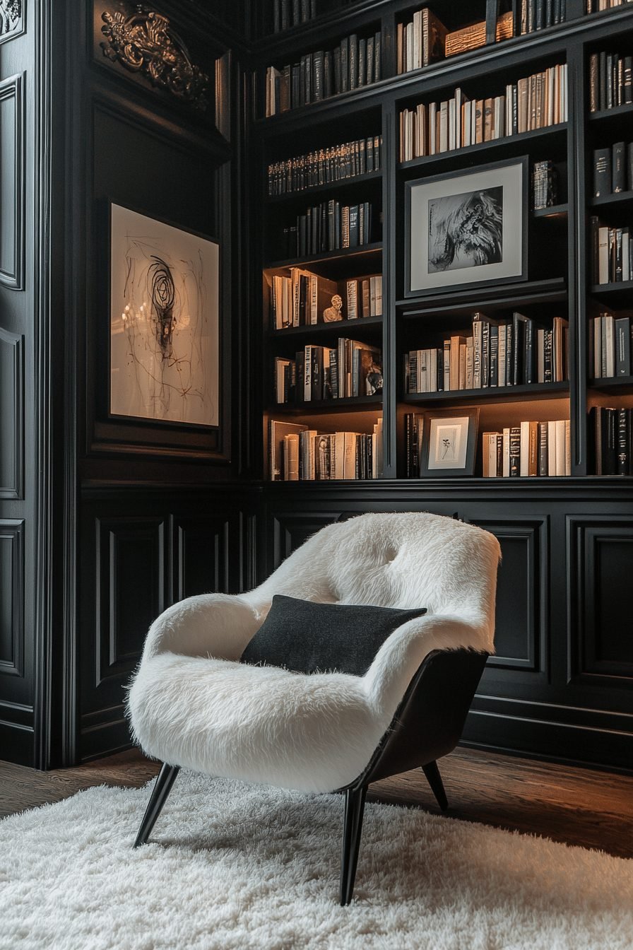 29 Contemporary Interior Ideas to Create a Sophisticated Atmosphere 13 Monochrome Contemporary Library