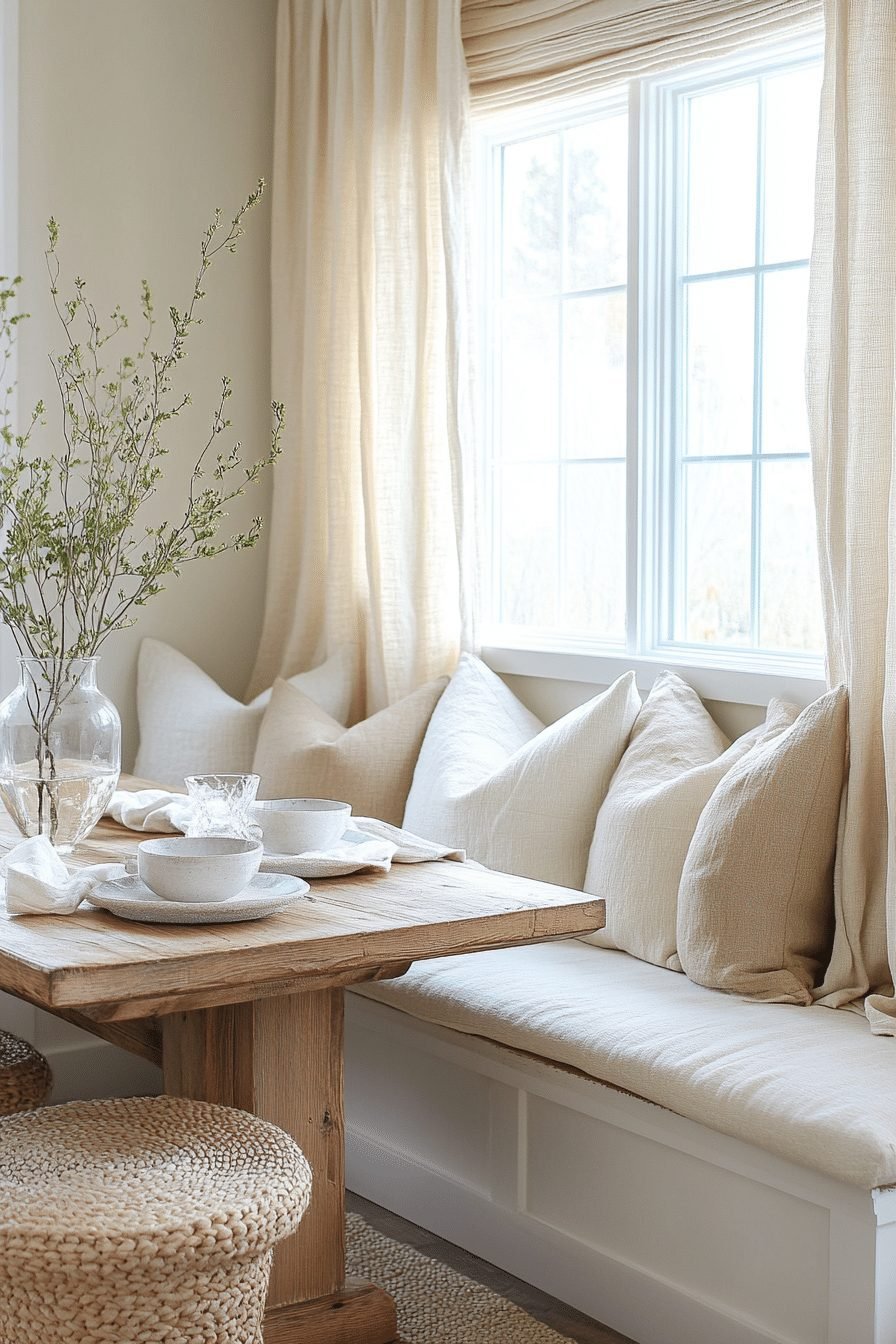  Creamy Beige Breakfast Nook