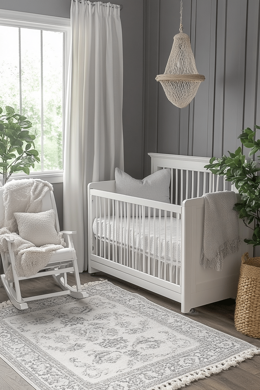 Grey and white interior design