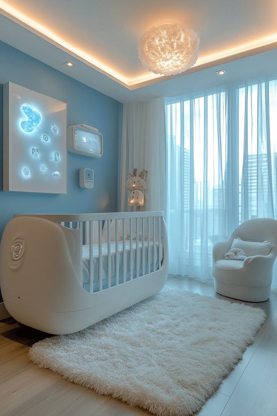 29 Contemporary Nursery Ideas to Design a Space That Grows with Your Child 14 High-Tech Baby Room