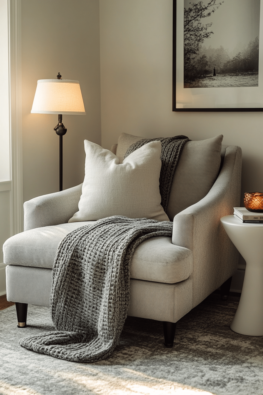 Grey and white interior design