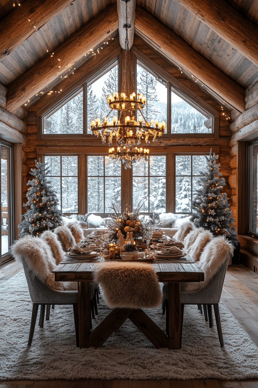 winter cabin interior