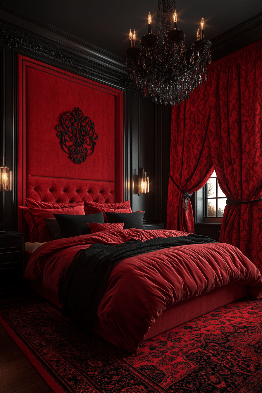 Red and black bedroom ideas