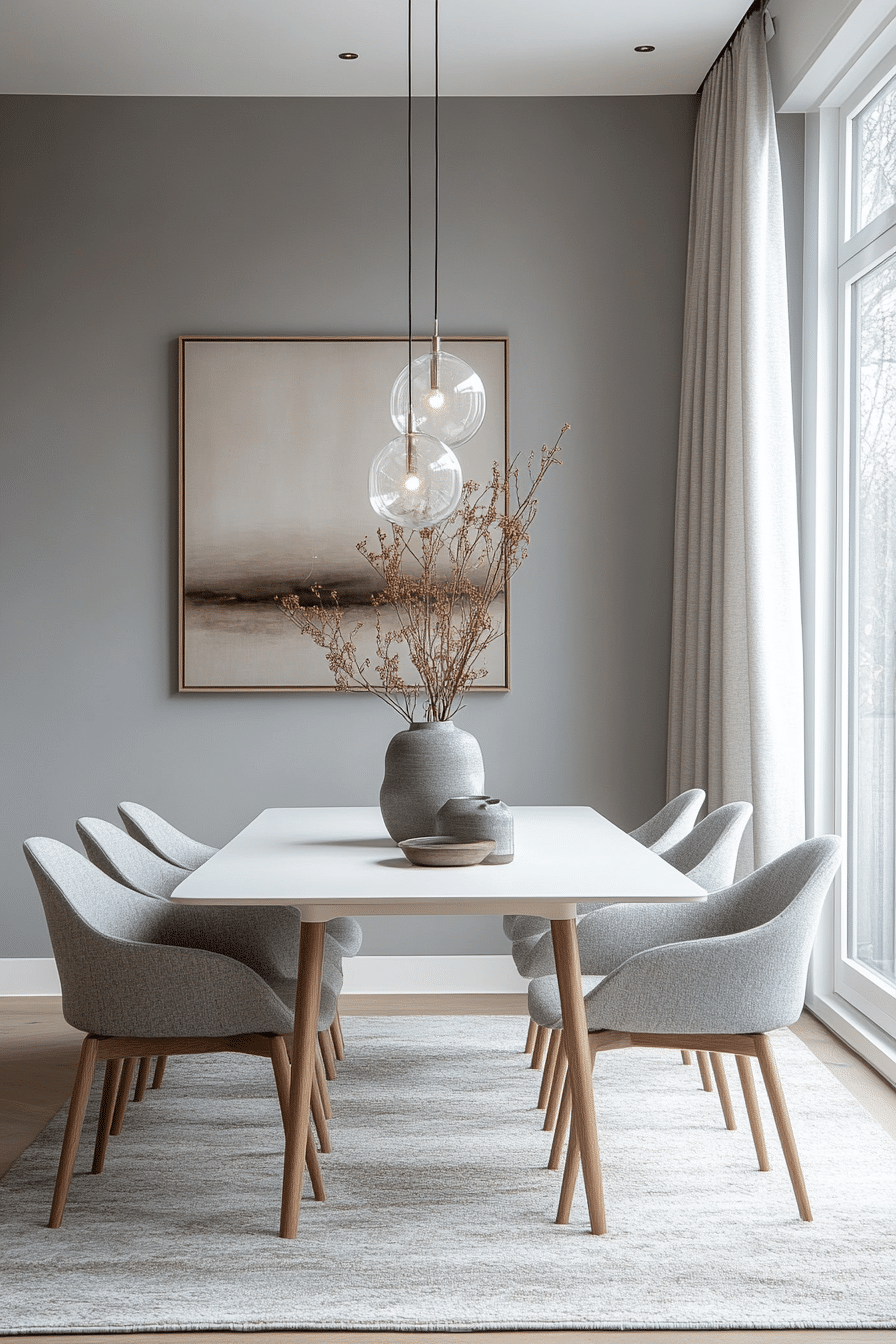 Grey and white interior design