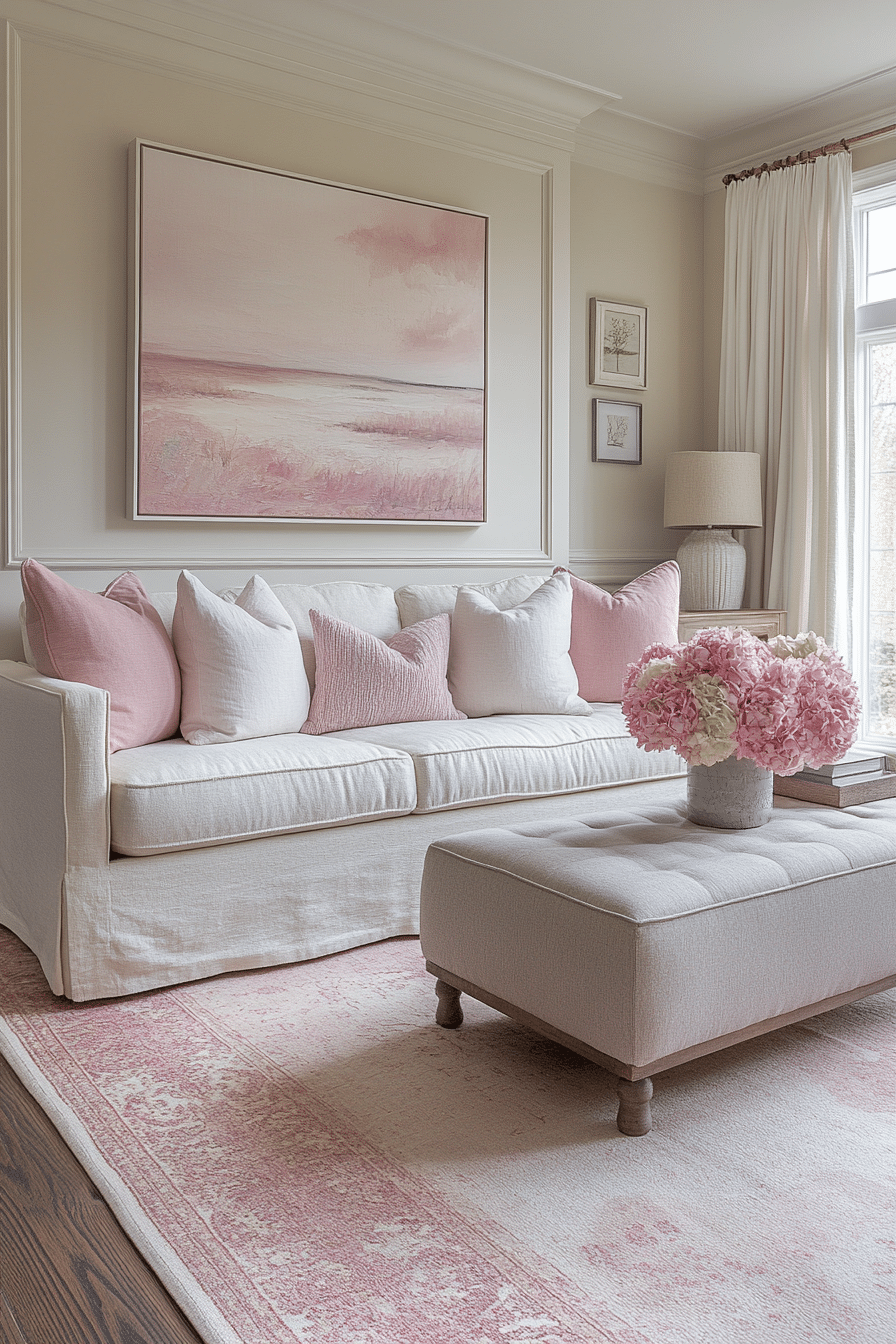 pink living room ideas