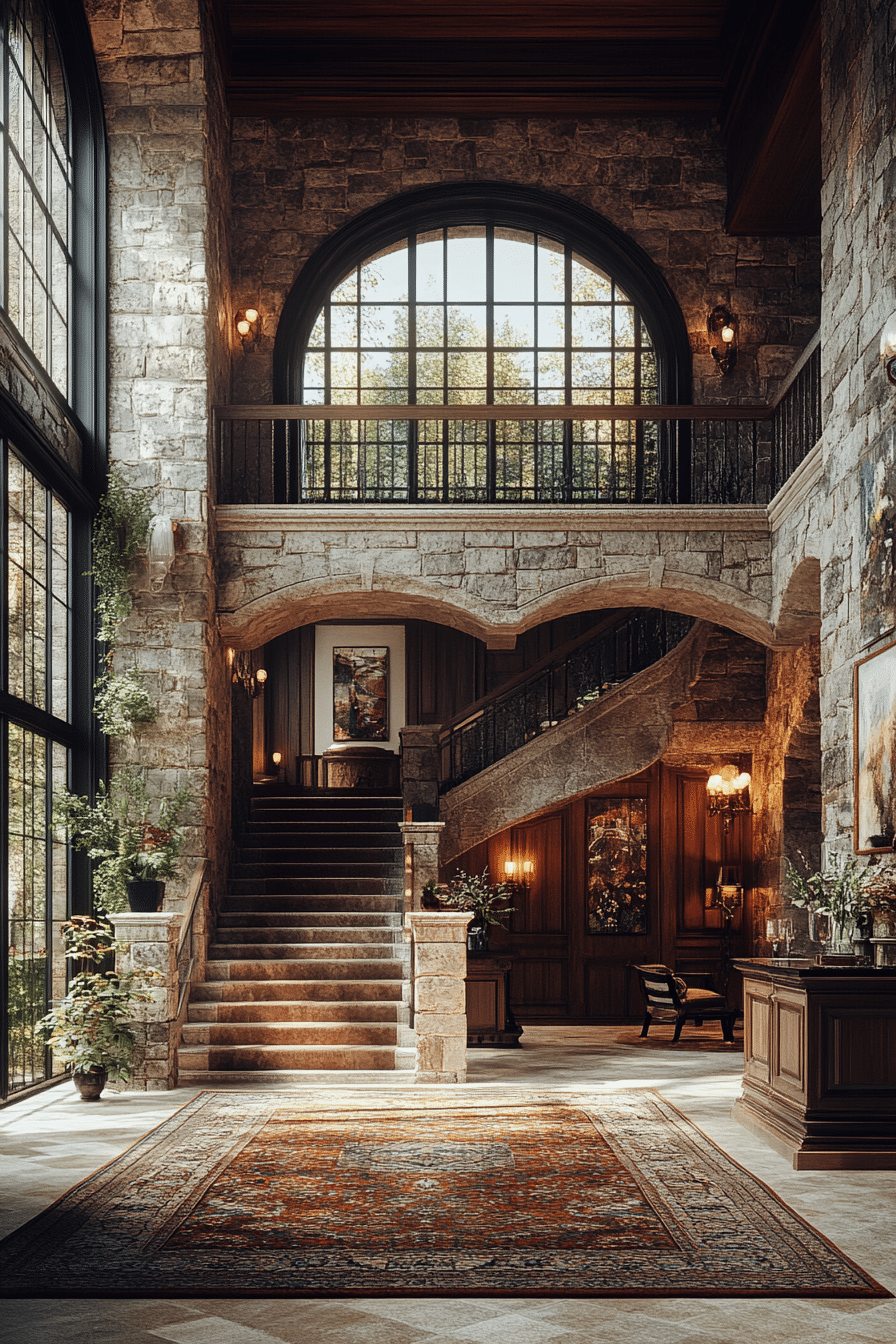 winter cabin interior