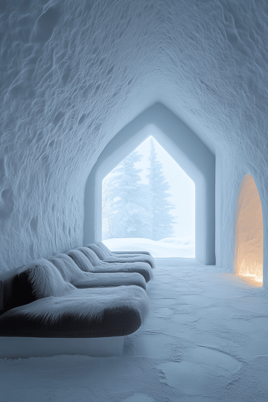 winter cabin interior