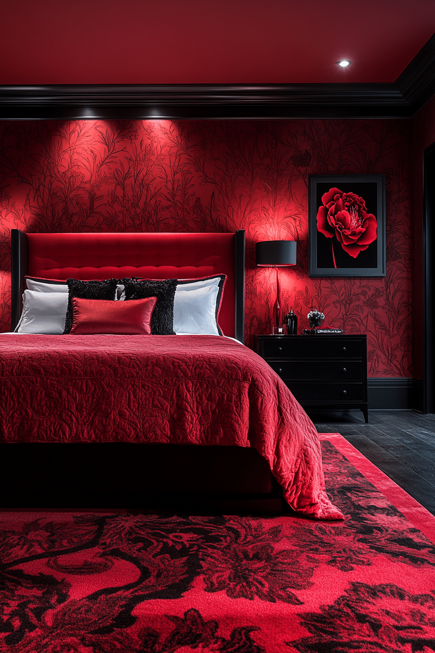 Red and black bedroom ideas