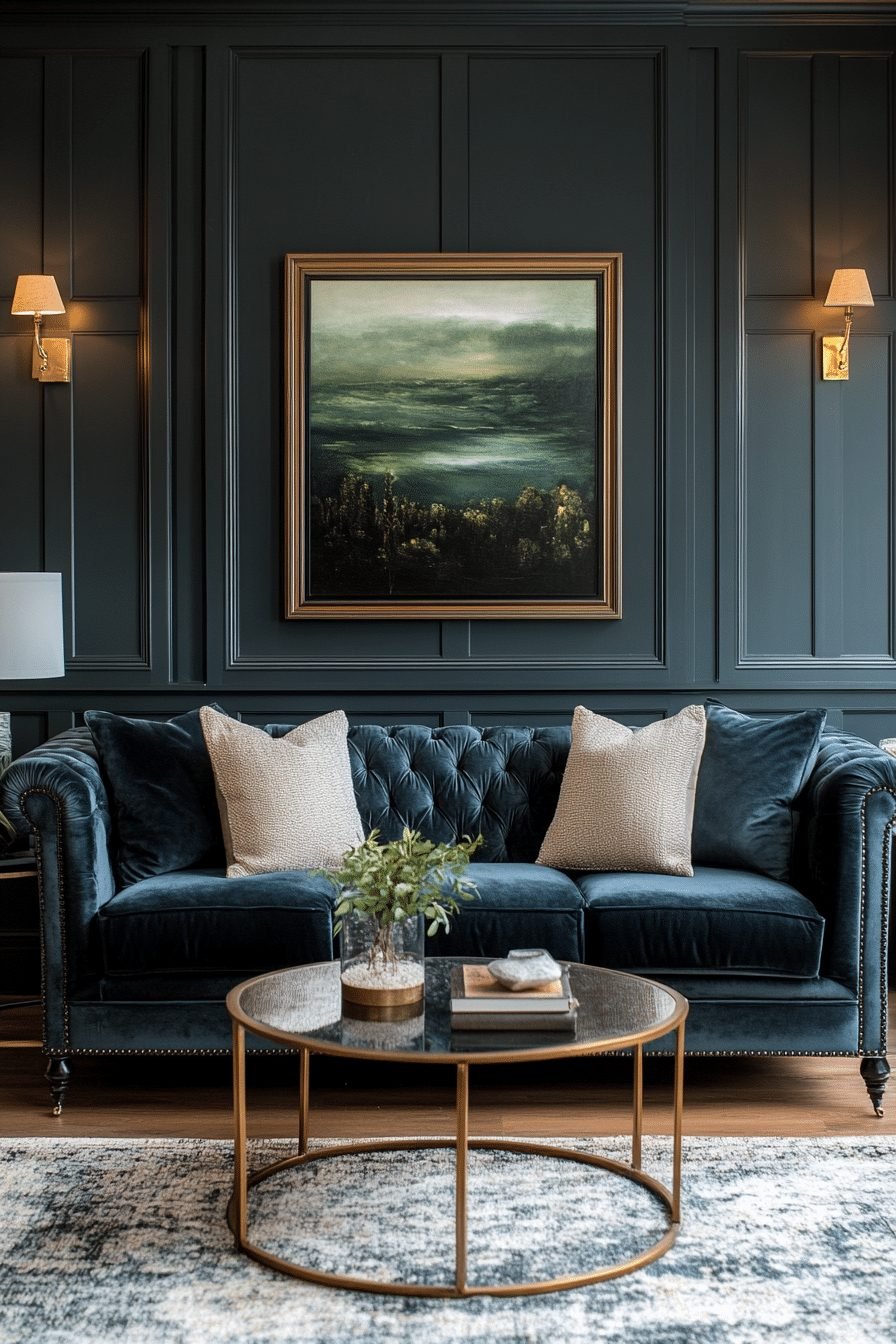 29 Contemporary Living Room Design Ideas for a Sleek and Modern Space 19 Sophisticated Dark Palette Living Room