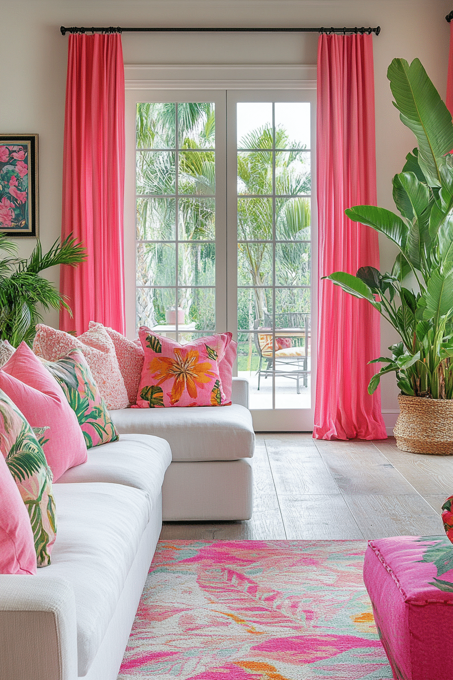 pink living room ideas