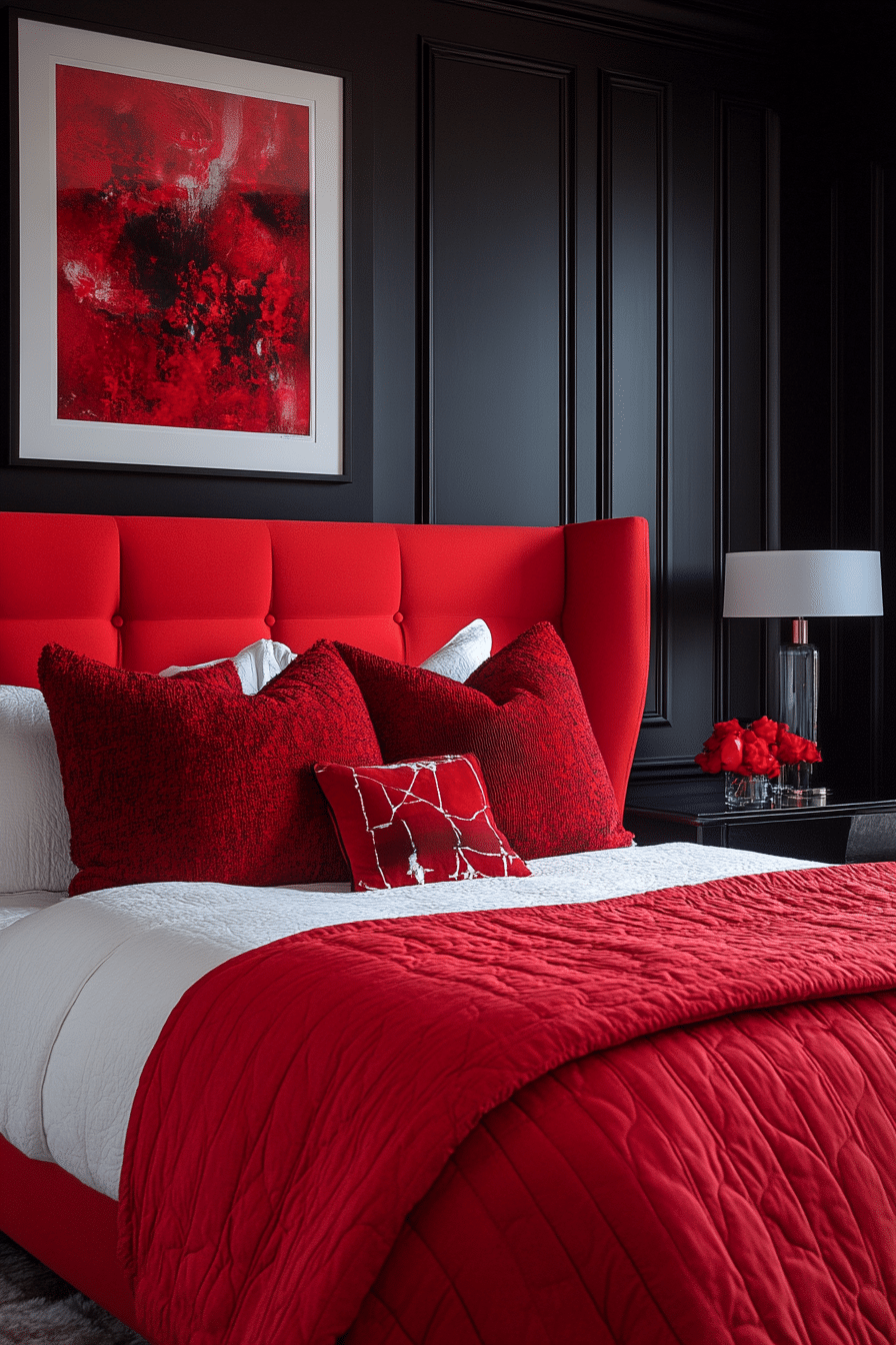 Red and black bedroom ideas