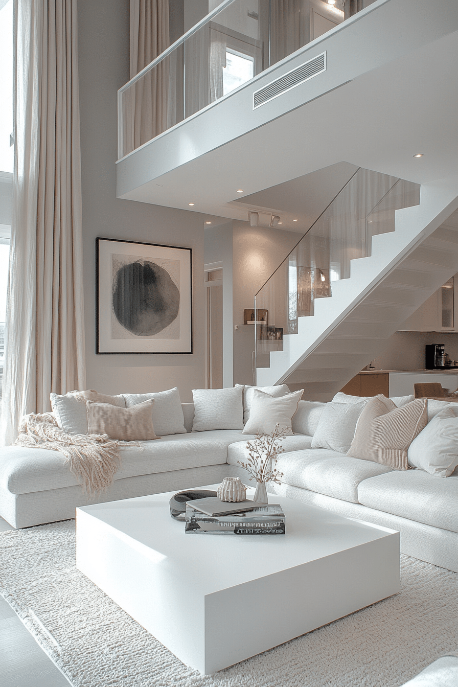 Grey and white interior design