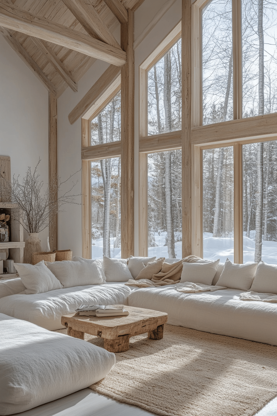 winter cabin interior