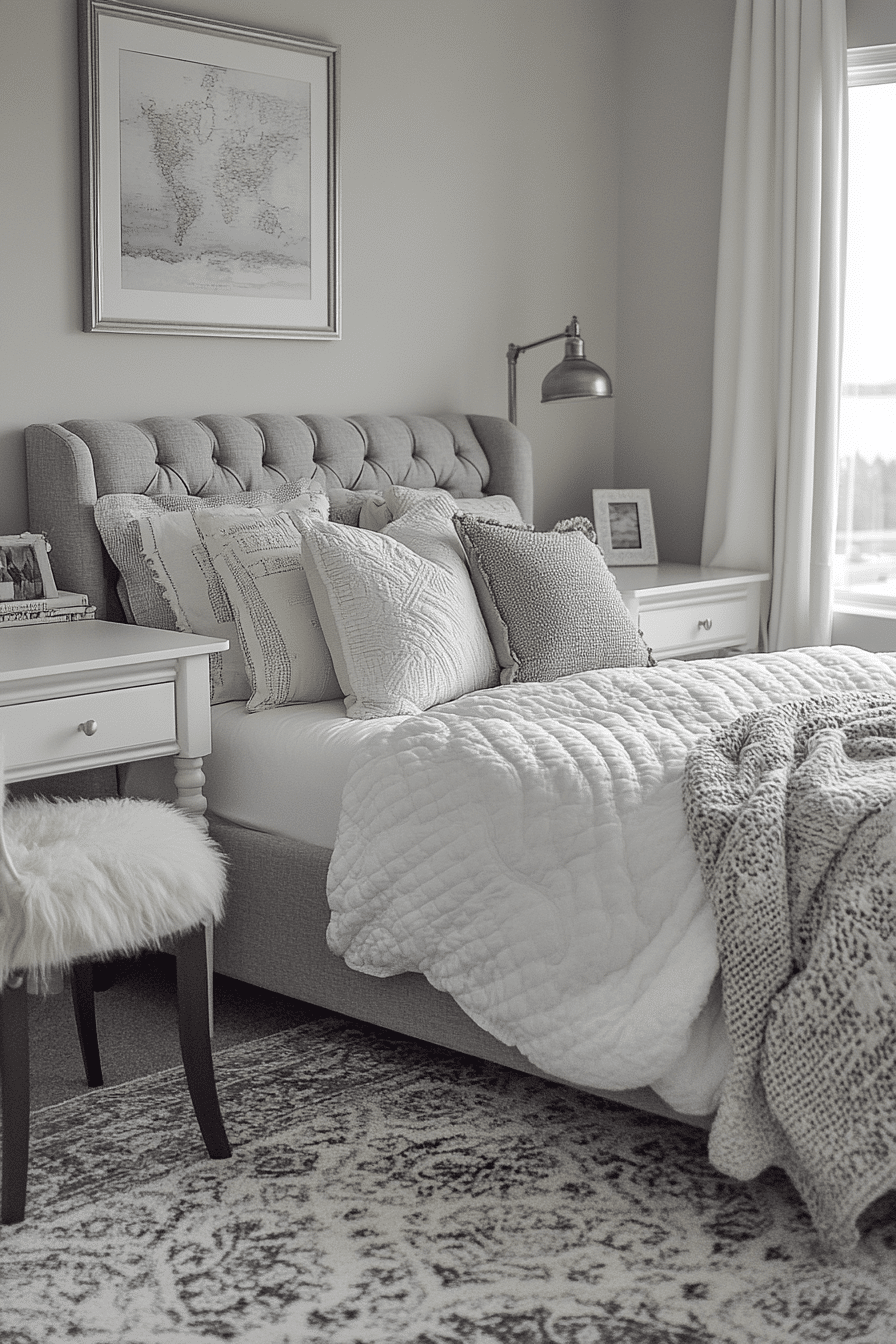 Grey and white interior design