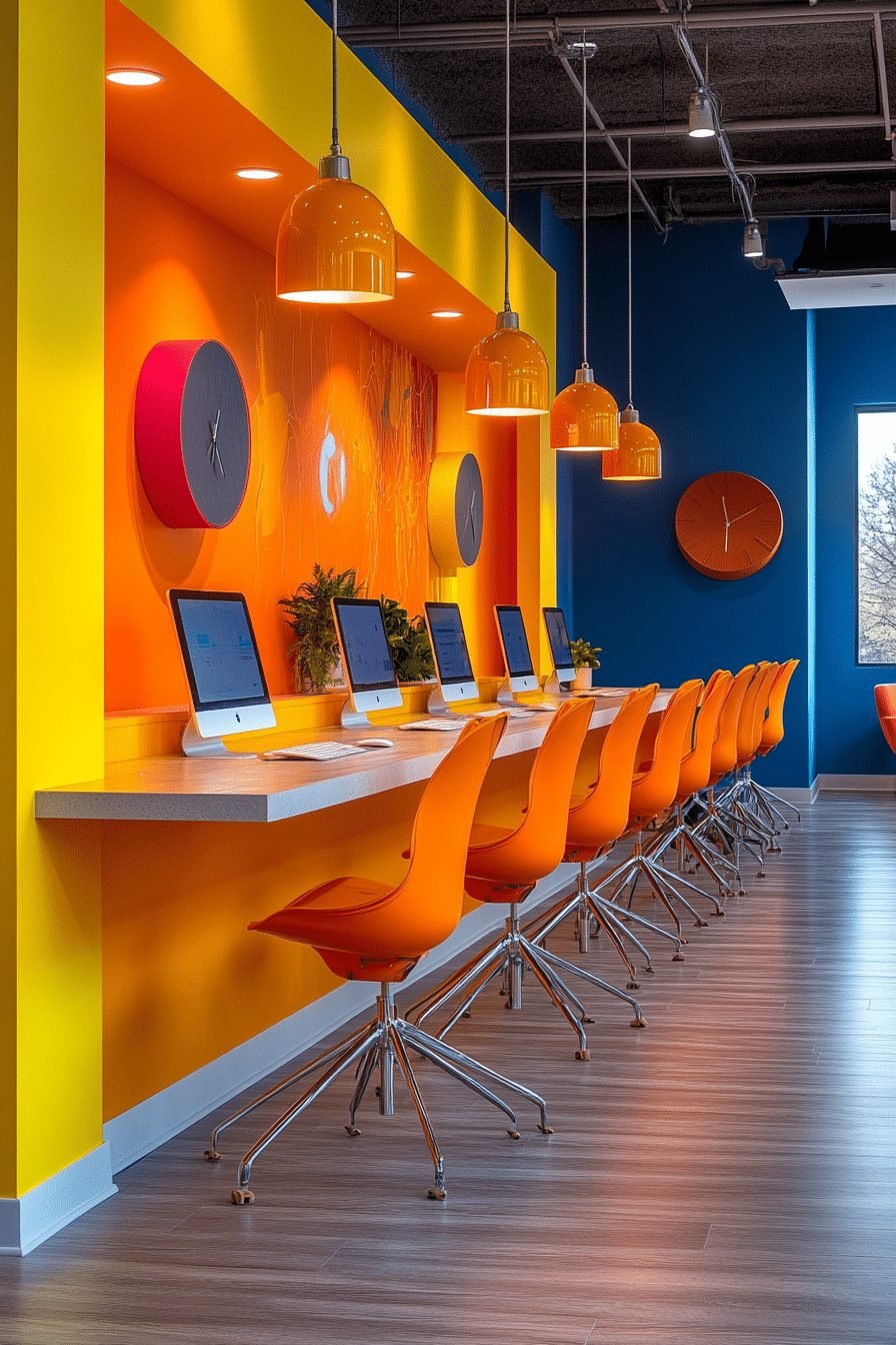 29 Contemporary Office Ideas for a Sleek and Productive Workspace 21 Color-Pop Marketing Office