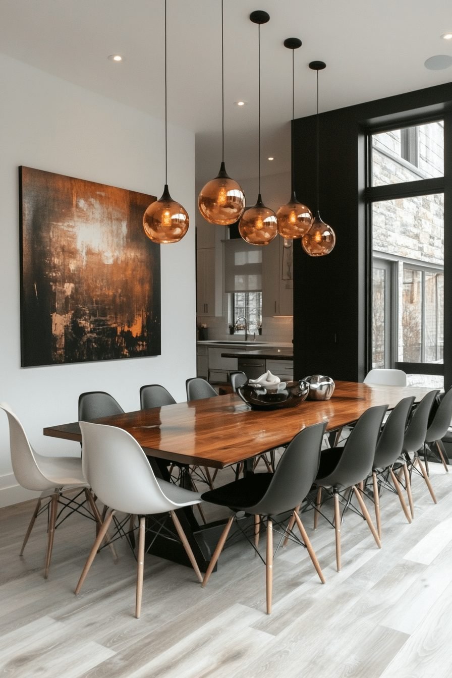 29 Contemporary Dining Room Ideas for a Stylish Gathering Space 21 High-Contrast Dining Design