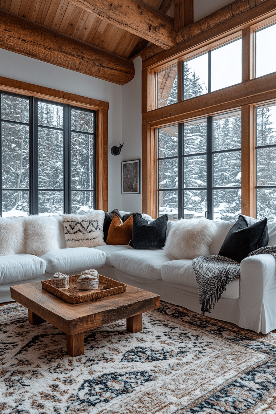 winter cabin interior