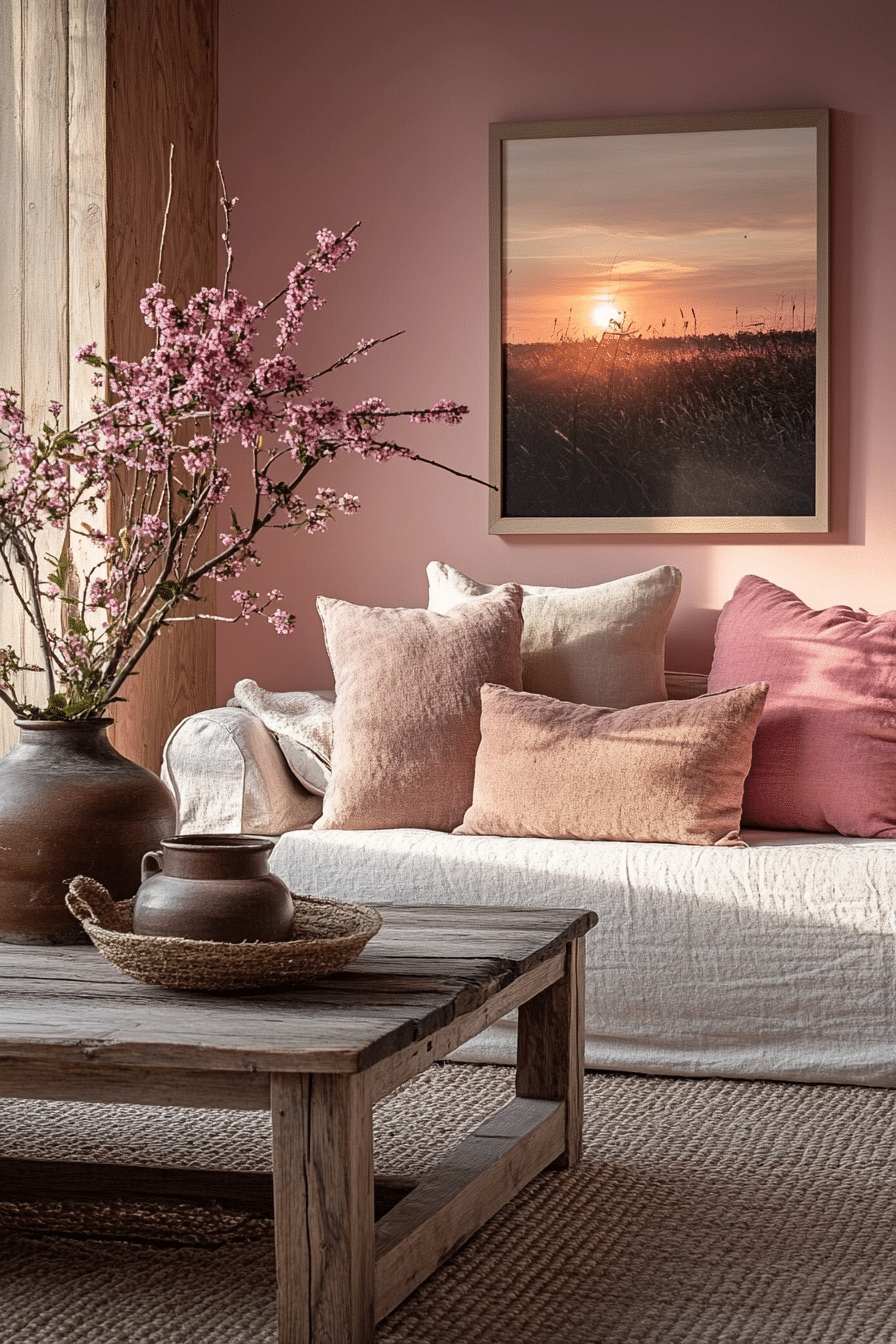 pink living room ideas