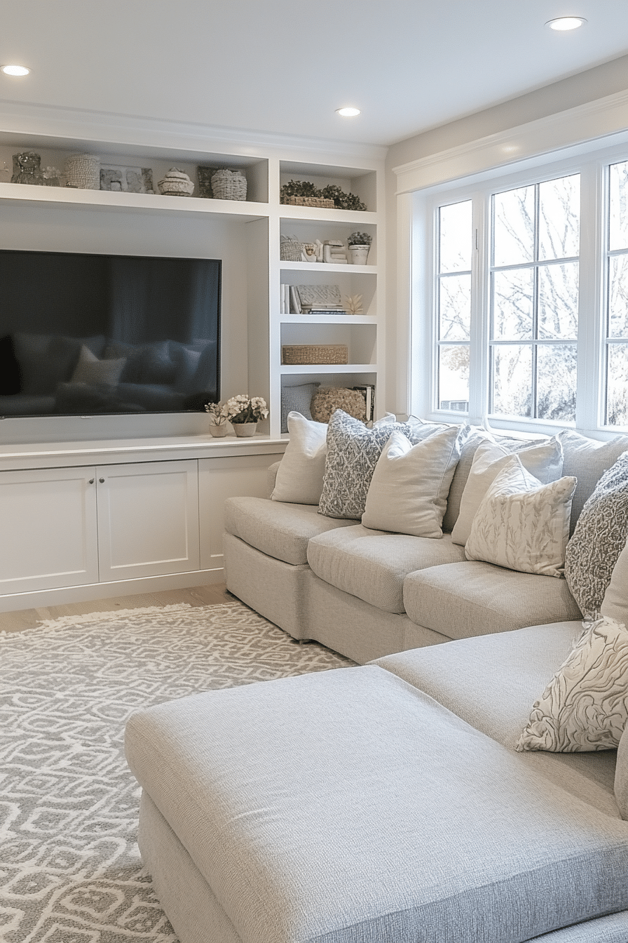 Grey and white interior design