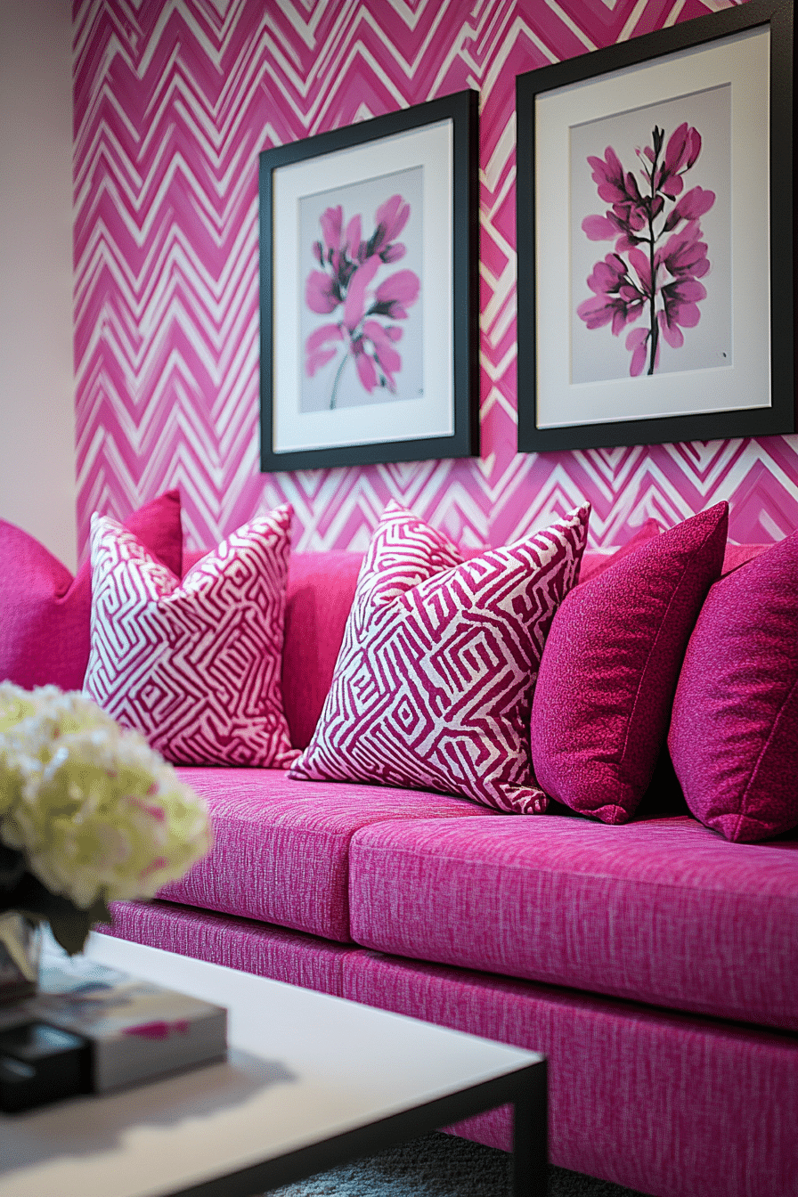 pink living room ideas