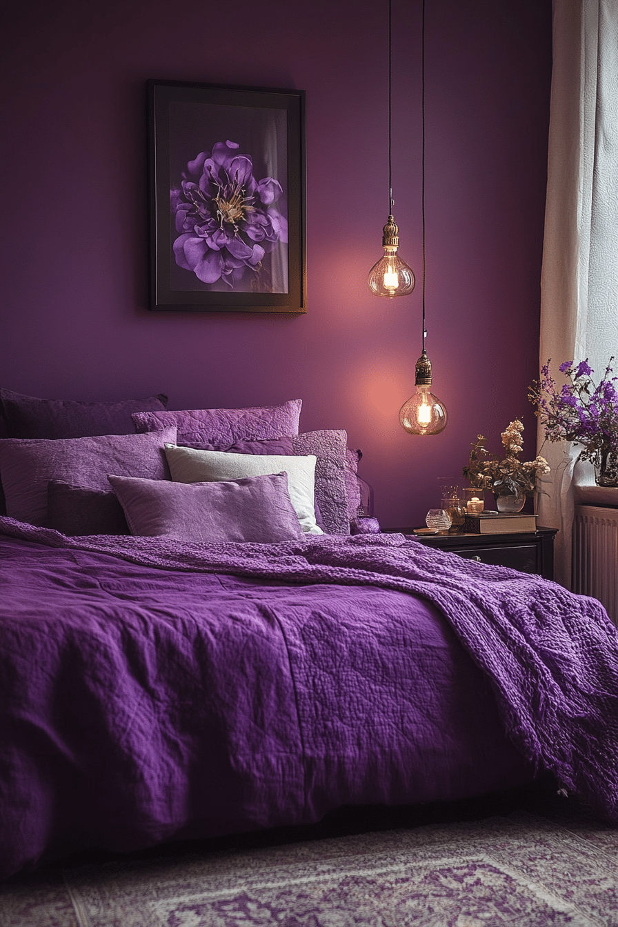 Purple Earthy Bedroom