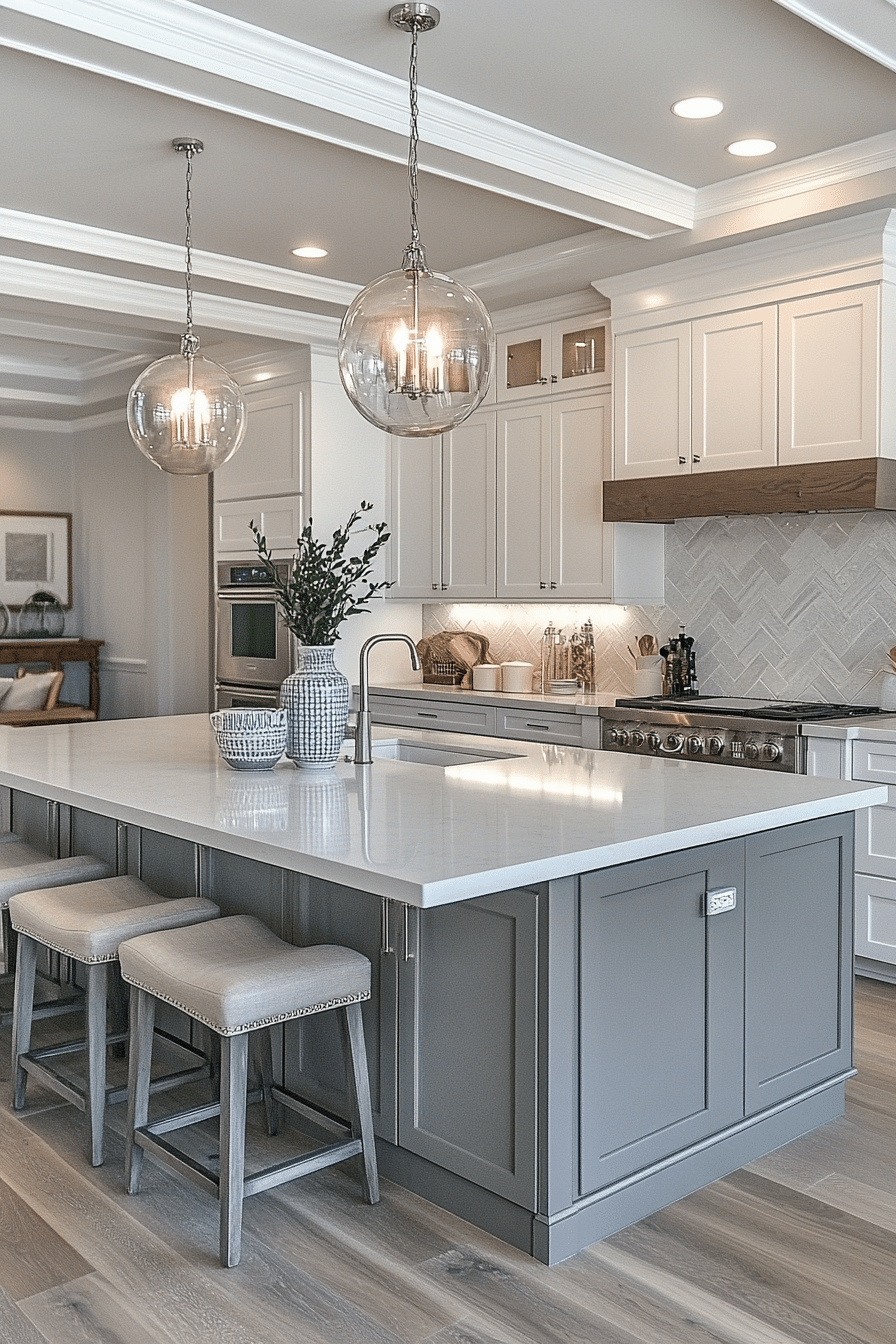 Grey and white interior design