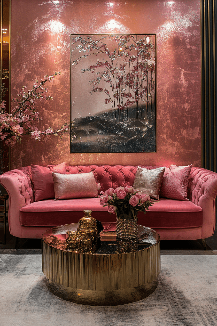 pink living room ideas