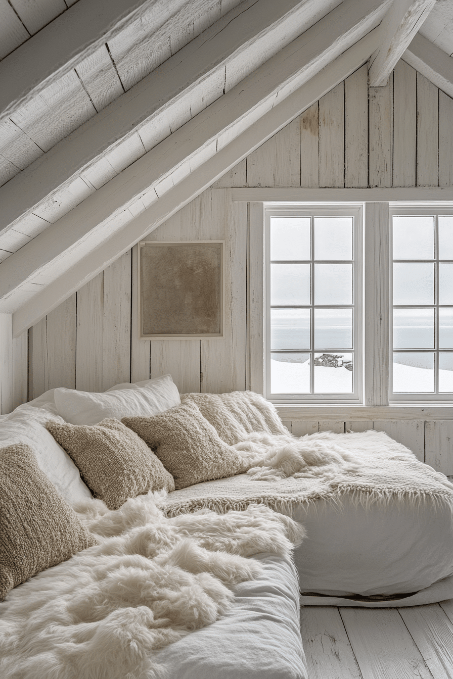 winter cabin interior