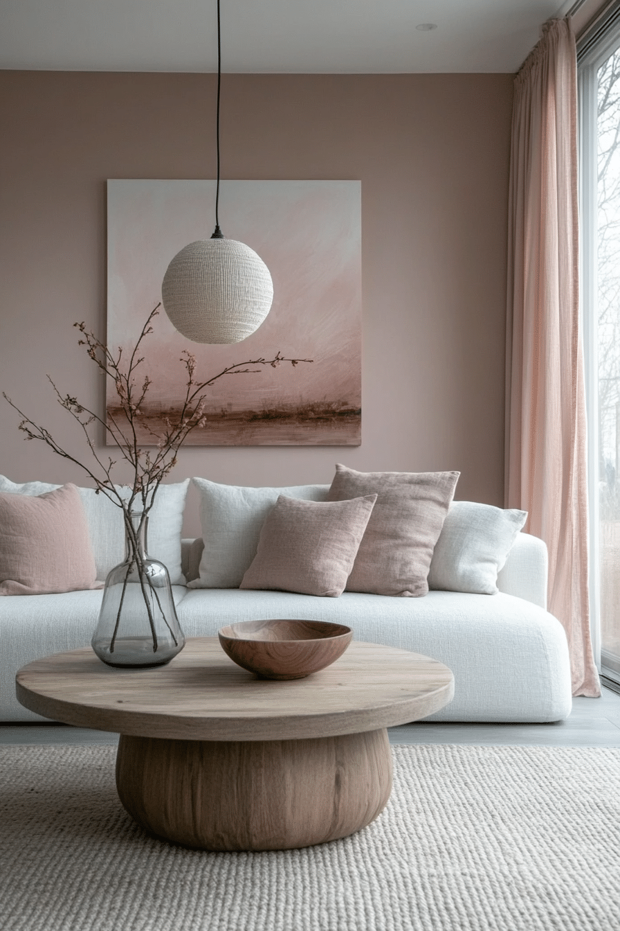 pink living room ideas