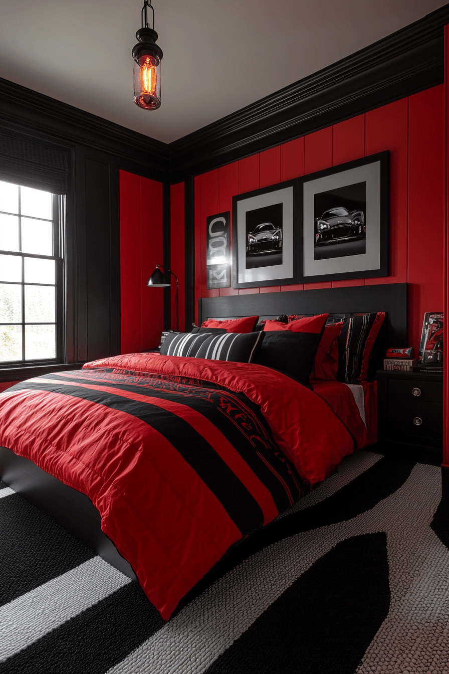 Red and black bedroom ideas