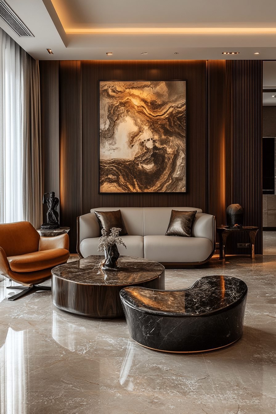 29 Contemporary Living Room Design Ideas for a Sleek and Modern Space 27 Mixed-Material Contemporary Living Room