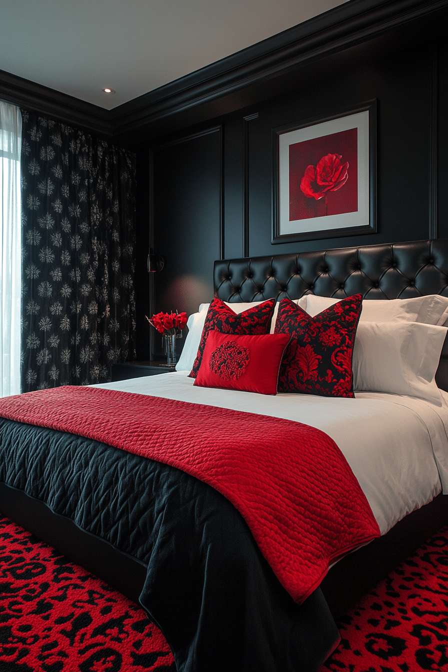 Red and black bedroom ideas