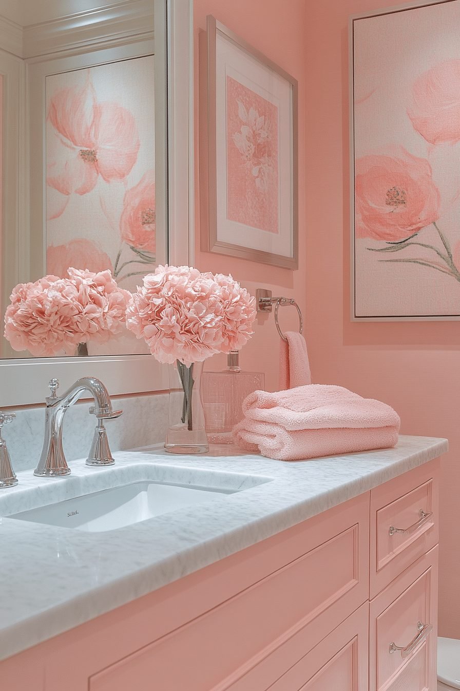  Peach Pink Powder Room