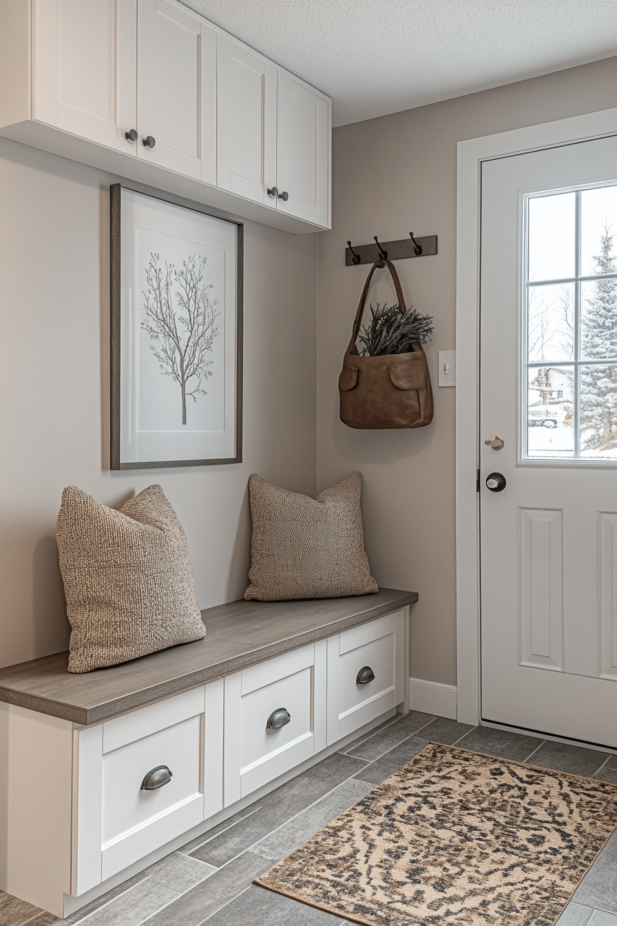 Grey and white interior design