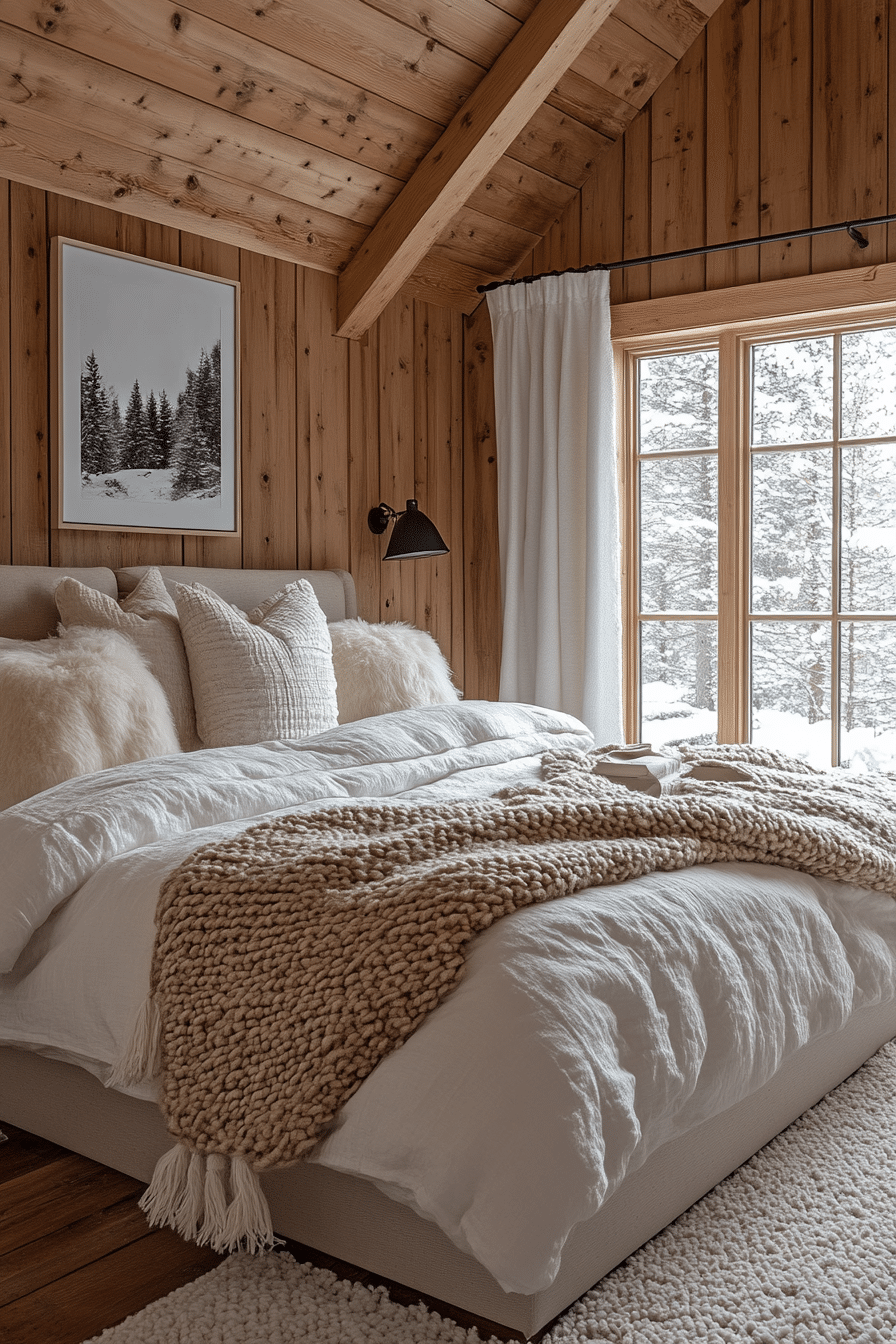 winter cabin interior