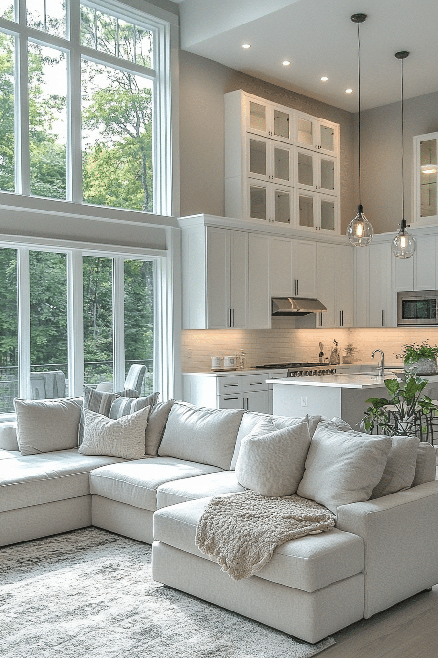 Grey and white interior design