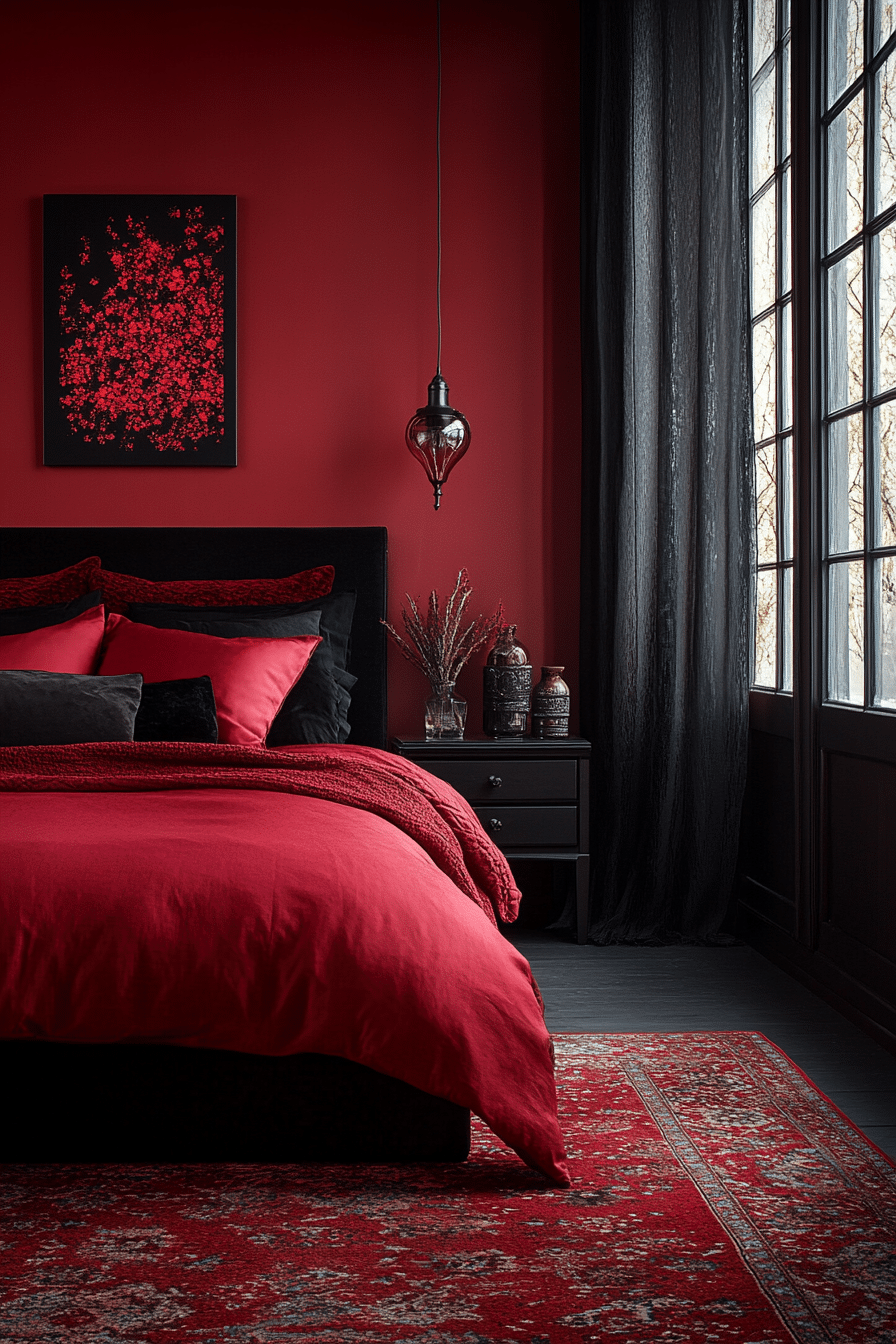 Red and black bedroom ideas