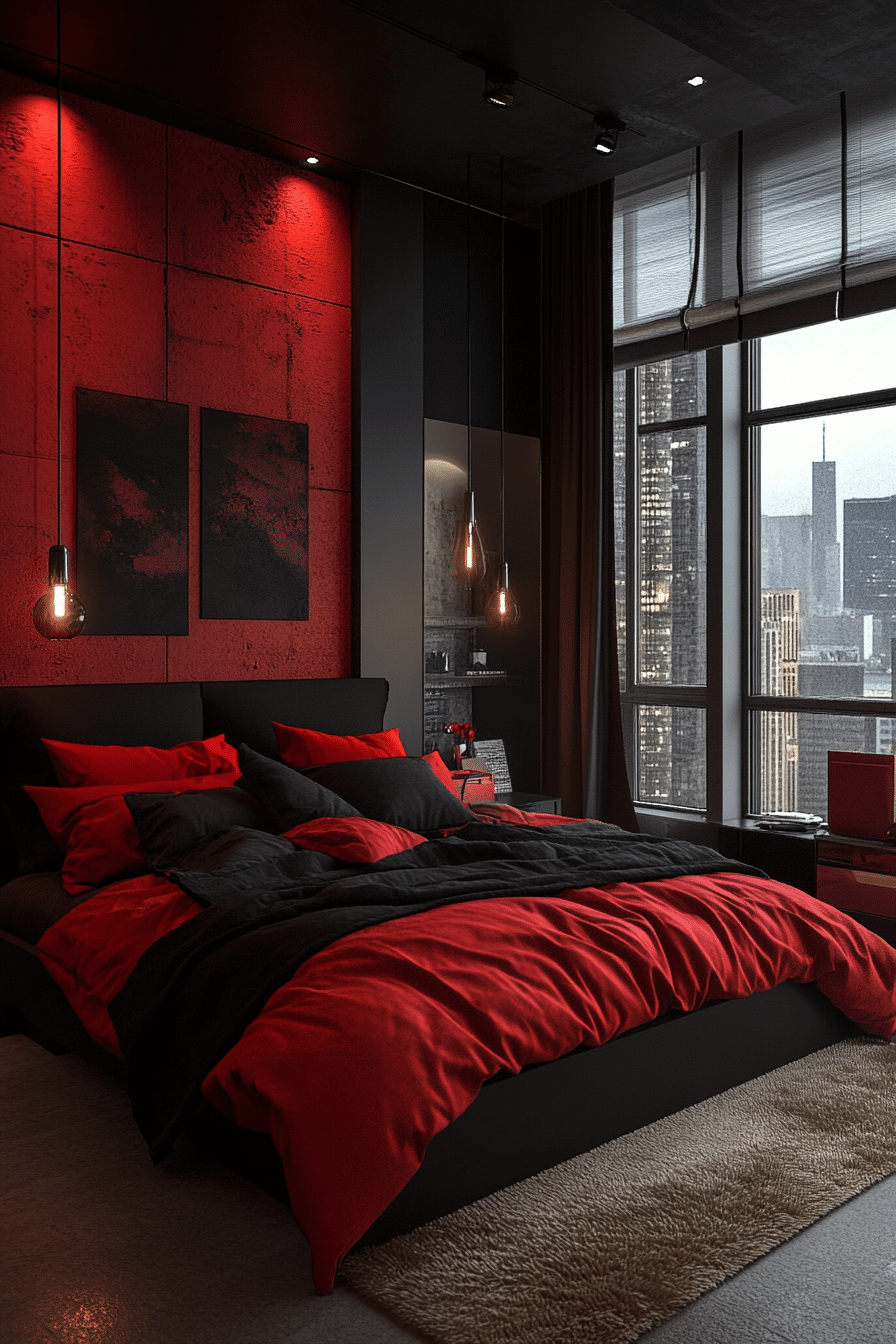 Red and black bedroom ideas