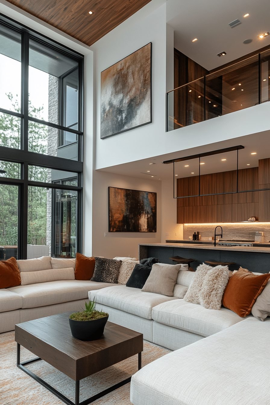 29 Contemporary Living Room Design Ideas for a Sleek and Modern Space 3 Open-Concept Contemporary Living Space