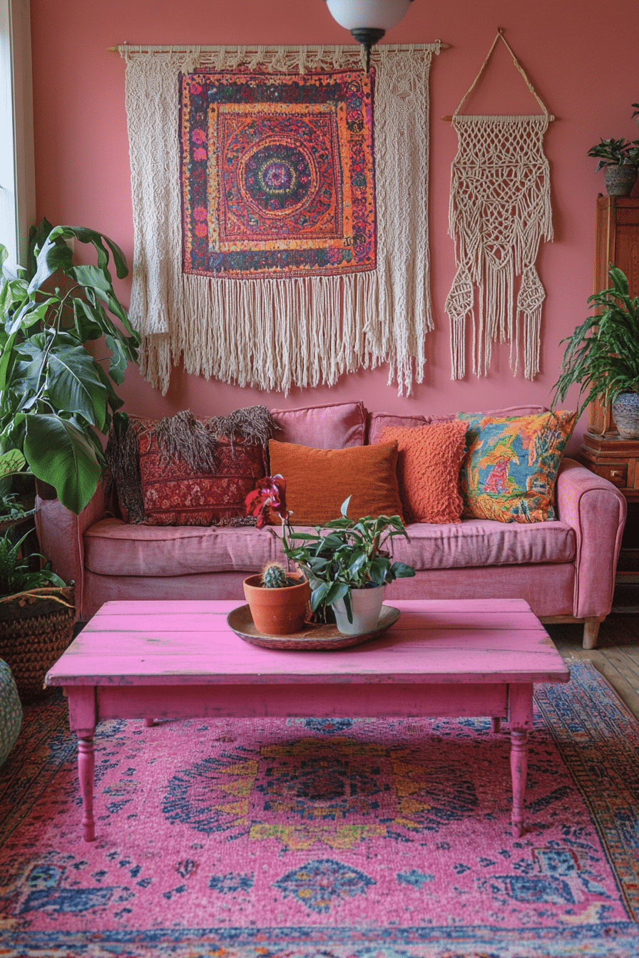 pink living room ideas