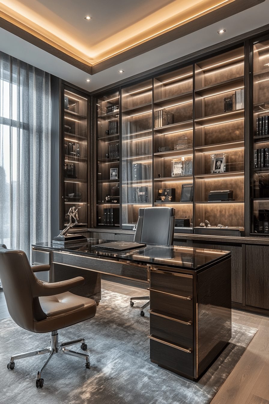 29 Contemporary Interior Ideas to Create a Sophisticated Atmosphere 3 Sleek Urban Home Office